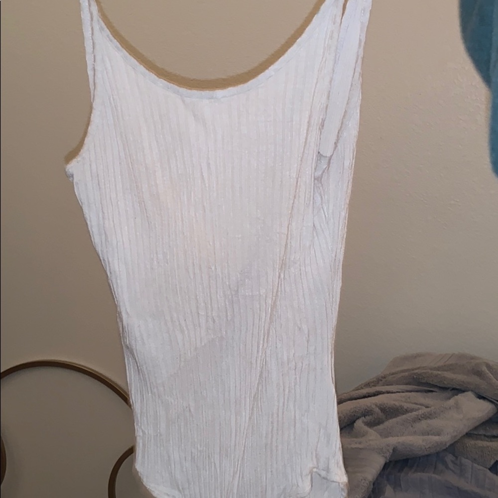 Rubbed White Body Suit